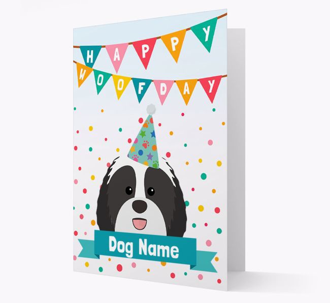 Personalized Card 'Happy Woofday {dogsName}' with {breedCommonName} Icon